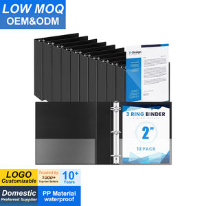 Classeurs souples en plastique à 3 anneaux de 2 pouces <span class=keywords><strong>avec</strong></span> couverture transparente et 2 poches, capacité de 375 feuilles pour le bureau et l'école - Product Image 1