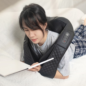 Chal eléctrico Shiatsu con cinturón vibro, masajeador portátil de cuello y hombro, celulitis, con cojín de asiento de masaje musical - Product Image 5
