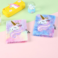 Carnet en tissu moelleux pour enfants, rose et violet, motif mignon, format A5, carnet d'écriture et de dessin, journal pour filles avec cadenas, cadeau