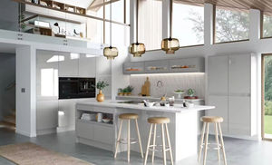 <span class=keywords><strong>Cucina</strong></span> su Misura di Alta Gamma Vermont con Isola, Mobili da <span class=keywords><strong>Cucina</strong></span> Moderni con Pannelli Lisci, Armadietti in Compensato per Villa - Product Image 2