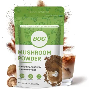 自有品牌有机巨型蘑菇粉混合物10合1复合蘑菇提取物粉草药补充剂素食蘑菇粉