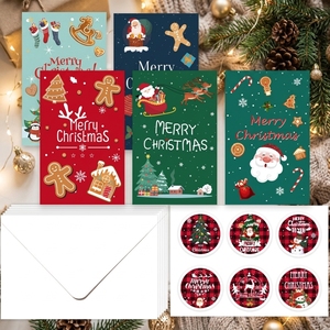 Conjunto de Cartões de Saudação de Luxo com Envelopes e Adesivos de Selagem em Folha Dourada, Embalagem de Presentes para Festas, Atacado para o Natal - Product Image 1