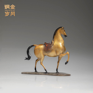 Copper Art Workshop Brass Horse <b>Ornament</b> Traditional Chinese Style Living Room Decoration Metal Animal Sculpture - Product Image 3