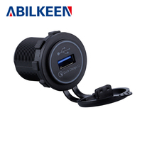 Runde Mini QC3.0 Single USB-Schnell lade buchse für Universal-Fahrzeugs teckdose USB-Ladeans chluss buchse