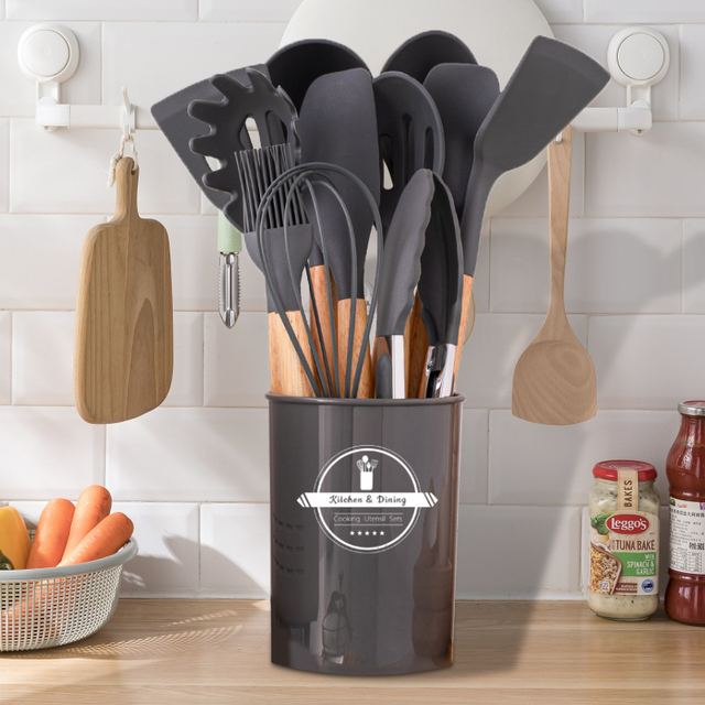 Custom Food-Grade Silicone Kitchen Utensil Set: Non-Scratch, Heat Resistant & Eco-Friendly Tools