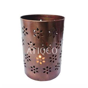 Antique Square Circle Iron Votive Holders Copper Metal Tea Light Candle Holder Home Decor Party <b>Table</b> Shelves Atiqco Handmade - Product Image 4