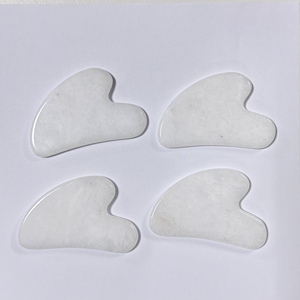 Piedra facial de jade blanco Calidad normal Logotipo personalizado Herramienta de masaje facial Guasha personalizada - Product Image 4