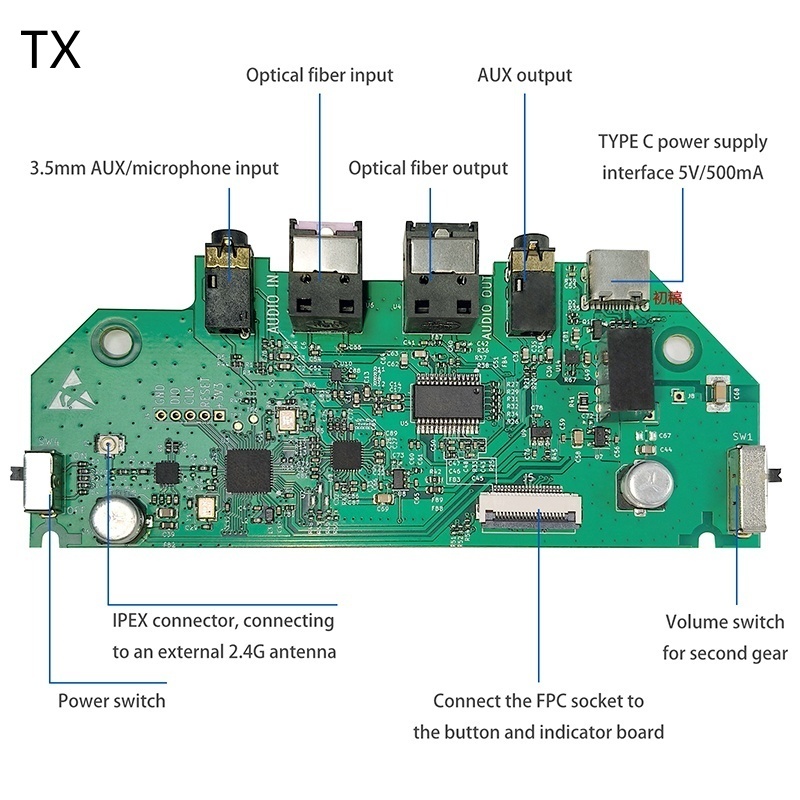 2.4G Audio Speaker Board 1 TX To N RX Wireless Speaker Transmitter Receiver Kit Multi-room Wireless Speaker System · image 4