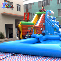 Toboggan gonflable de parc aquatique de bateau pirate de taille personnalisée toboggan gonflable de rebond grande piscine gonflable pour adultes