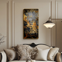 Décoration intérieure moderne Versets coraniques Calligraphie islamique Art mural avec chiffres arabes Horloge murale silencieuse pour maisons musulmanes