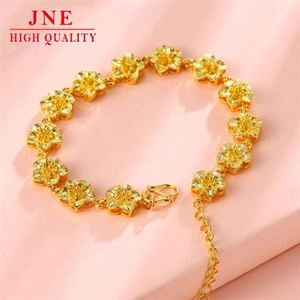 Vietnam Gold: Bracciale Fiore di Pesco da Donna, Placcato Oro 24K, Gioiello Regalo, Collana con Ciondolo Portafortuna in Oro 3D - Product Image 1