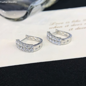 18k纯白金VVS Def 2排0.97 Ct实验室为女性种植钻石耳环 - Product Image 3