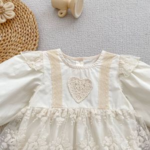 <span class=keywords><strong>Vestito</strong></span> a Rete in Cotone-Poliestere con Motivo a Cuori per Neonata, Primavera-Estate-Autunno, per Banchetto dei Cento Giorni - Product Image 5
