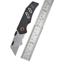 Couteau utilitaire portable multifonction robuste Bochen avec lame rétractable, manche pliable et design évidé – Fiable