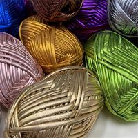 Soft Colorful Metallic Polyester Cloth Yarn for Crochet, Hand-Woven T-Shirt Yarn for DIY Punk Style Bags