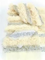 Tissu en dentelle à succès, blanc, avec des paillettes colorées, broderie de luxe, perles de paillettes, matériaux pour robe de mariée