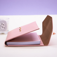 Carnet de notes en cuir PU souple pour femme avec pochettes intérieures