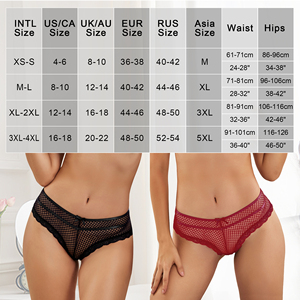 <span class=keywords><strong>Mutandine</strong></span> a rete da <span class=keywords><strong>donna</strong></span> di moda pizzo floreale biancheria intima trasparente rossa Sexy vendita calda a vita bassa Plus Size biancheria intima da <span class=keywords><strong>donna</strong></span> - Product Image 2