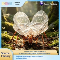 WF Naqu Puzzle éducatif en acrylique 3D à assembler, modèle d'insecte clochette, jouet créatif de style musée pour enfants, avec emballage en boîte colorée