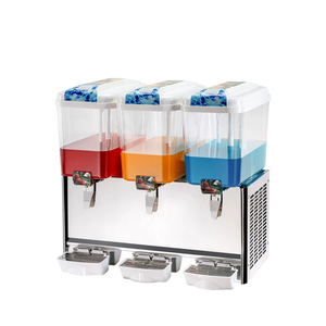 Stainless Steel Commercial Cold Beverage Dispenser 3-Tank 18L Each Chilled With Spigots Drip Trays AS-Icecream023 Triple 18L Tan - Product Image 6
