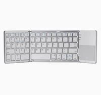 Keyboard Nirkabel Ultra Tipis Mini 2.4Ghz dengan Keypad Numerik, Keyboard Lipat untuk Perjalanan, Tablet Laptop, Operasi Mekanis