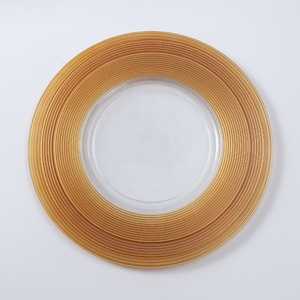 Assiette de fête ronde <span class=keywords><strong>originale</strong></span> en or pour table de mariage, assiettes en plastique pour chargeur de mariage - Product Image 1