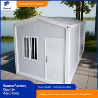 Casa Contenedor Prefabricada de Estilo Europeo con Techo a Dos Aguas para Oficina, Baño Público Móvil, Montaje Rápido en Forma de A, 5 Años de Garantía