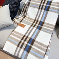 Couverture Moderne Polyvalente et Élégante en Bambou à Carreaux Double Face, Idéale pour l'Automne et l'Hiver, Anti-Acariens, Lavage à la Main Facile