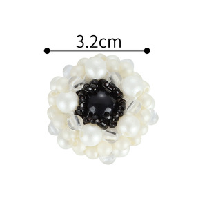 Kristal el işi boncuklu kazak ceket dekoratif inci yuvarlak ceket Diy dekoratif düğme toptan - Product Image 5