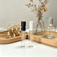 Frascos de Vidrio Portátiles para Perfume con Cuello Prensado, 2ml 1.5ml, Tubos de Prueba de Perfume, Pequeños Frascos de Muestra, Botella Pulverizadora de Perfume