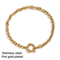 Olivia acier inoxydable à la mode fait à la main bricolage chaîne trombone chevrons O or 18k Bracelet personnalisé bijoux de mode pour hommes femmes