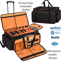 Grand sac de transport pour câbles DJ en ABS avec roulettes, séparateurs amovibles, doublure rembourrée, imperméable, pour équipement musical professionnel