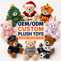 Ours en peluche personnalisé avec yeux brodés, licorne de Noël, animal en peluche de football, OEM ODM, directement de l'usine, haute qualité