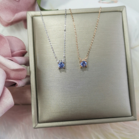 Joli cadeau de fiançailles bijoux 18K Au750 colliers en or massif pierres précieuses saphir colliers or jaune bijoux fins pour les femmes