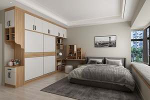 Armoire intégrée avec bureau pour chambre d'enfant, design autoportant écologique, taille personnalisée pour une utilisation maximale de l'espace - Product Image 3