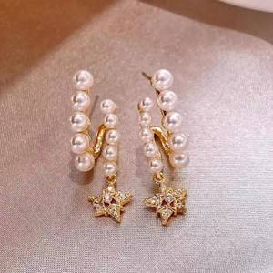 WENCHI 10913 S925 Silver DIY Pearl Accessories 2-<b>3mm</b> Beads with Hollow Support Multiple Bead Silver Jewelry Drop <b>Earrings</b> - Product Image 1