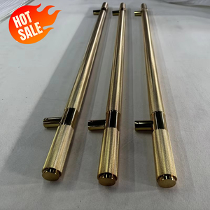 Poignée <span class=keywords><strong>de</strong></span> porte moderne <span class=keywords><strong>de</strong></span> luxe <span class=keywords><strong>en</strong></span> laiton massif doré pour hôtels et clubs, anti-traces <span class=keywords><strong>de</strong></span> doigts, à visser sur verre, quincaillerie haut <span class=keywords><strong>de</strong></span> gamme - Product Image 4