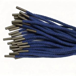Colorful Pure Cotton <b>Braided</b> Coated Round Drawstring Metal-Ended Cords for Hats & Woven Waist <b>Accessories</b> - Product Image 2