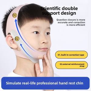 Masque V-Line Exerciseur de mâchoire avec mentonnière Sangle faciale réutilisable Jawline Shaper Wraps Support pour soulever le menton - Product Image 6