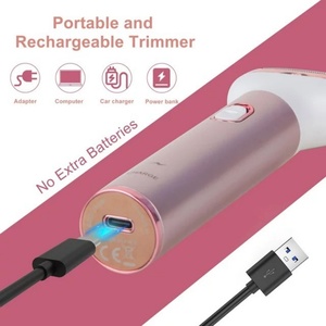 Tondeuse électrique 4-en-1 pour femme, rechargeable par USB, avec tête de coupe en acier inoxydable, pour poils du nez, du corps, des sourcils et du visage - Product Image 4