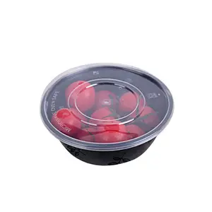 Round Clear PP Plastic Recipiente Descartável Take Away Food Salad Sopa Noodle Embalagem Conter Bowl