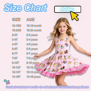 Robe d'été sans manches pour filles en fibre de bambou 230 GSM, motif princesse dessin animé intégral, faible MOQ, couleur personnalisée OEM - Product Image 2