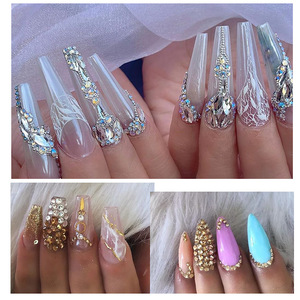 6 Rejillas de Diamantes Brillantes AB de Base Plana para Decoración de Uñas, Pedrería de Cristal Brillante para Esmalte de Uñas de Marca Privada - Product Image 5