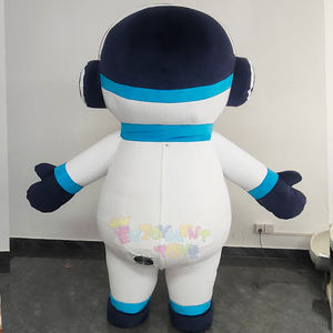 Costume de bonhomme de neige gonflable de Noël avec cache-oreilles, en fourrure de dessin animé mignonne, pour les défilés, les fêtes, la promotion et les événements - Product Image 4