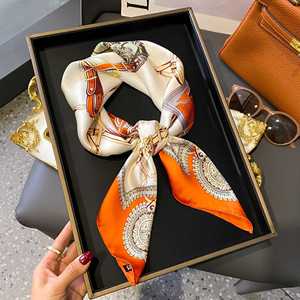 Silk <b>Scarf</b> Square 70x70cm Printed Retro English Lettering Fashion Neck <b>Scarf</b> For Women Spring 2025 - Product Image 1