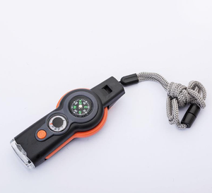 Sifflet de survie multifonctionnel 7 <span class=keywords><strong>en</strong></span> 1 pour l'extérieur avec lumière LED, thermomètre et <span class=keywords><strong>boussole</strong></span> - Product Image 4