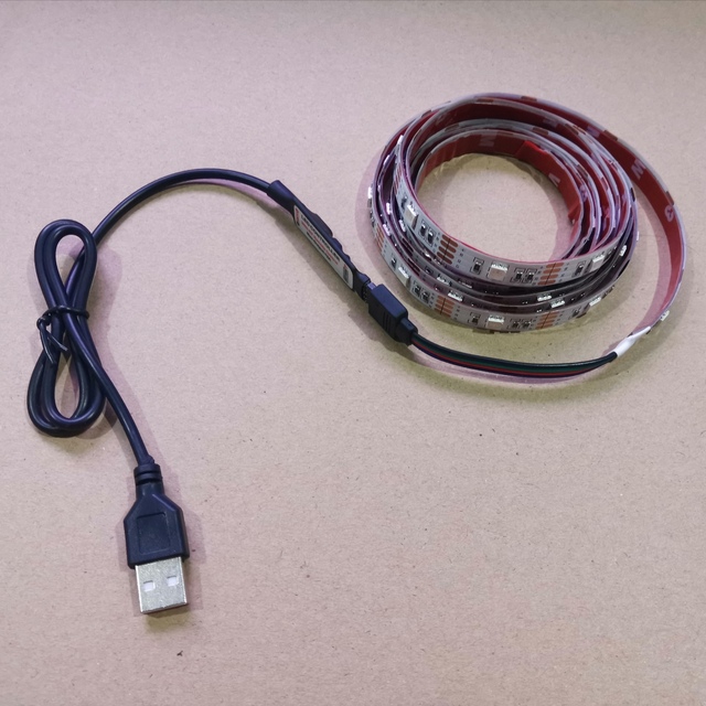 Free Sample 2x0.5m Mini Led Strip Light for Tv 5050 Rgb Led Strip Usb Powered 5 Volt Led Light Strips