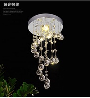 Lustre moderne en cristal en forme de goutte de pluie élégant en spirale à montage encastré, lampe suspendue pour chambre à coucher, couloir, décoration d'éclairage