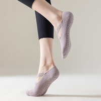Chaussettes de yoga et de pilates pour femmes avec logo personnalisé, antidérapantes, respirantes, en coton et nylon tricoté, douces et chaudes, pour le sport