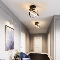Haute Qualité Noir Anneau Chambre Checkroom LED Plafonnier Art Qualité Exquis Salon Porte D'entrée Led Plafonniers